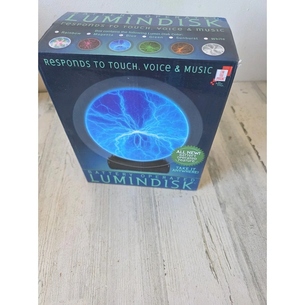 New battery operated lumindisk blue plasma ball light up can you imagine